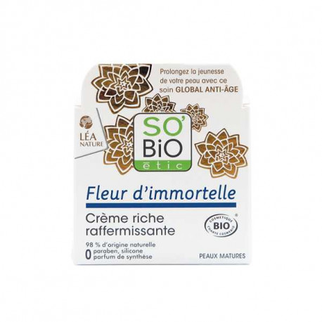 SO'BiO Crème riche raffermissante Fleur d'Immortelle 50 ml