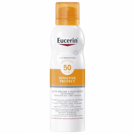 eucerin sun sensitive protect brume transparente spf50 200ml