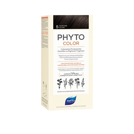 phyto phytocolor couleur soin 5 chatain clair 1 kit