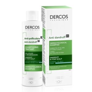 vichy dercos anti pelliculaire shampooing traitant cheveux normaux a gras 200 ml