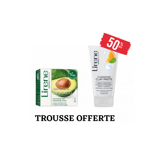 Lirene Crème Avocat + Gel Nettoyant Argile Blanche À -50% + Trousse Offerte