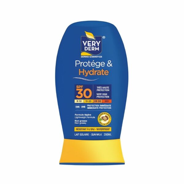 VERYDERM LAIT SOLAIRE PROTEGE & HYDRATE SPF30+ 200ML