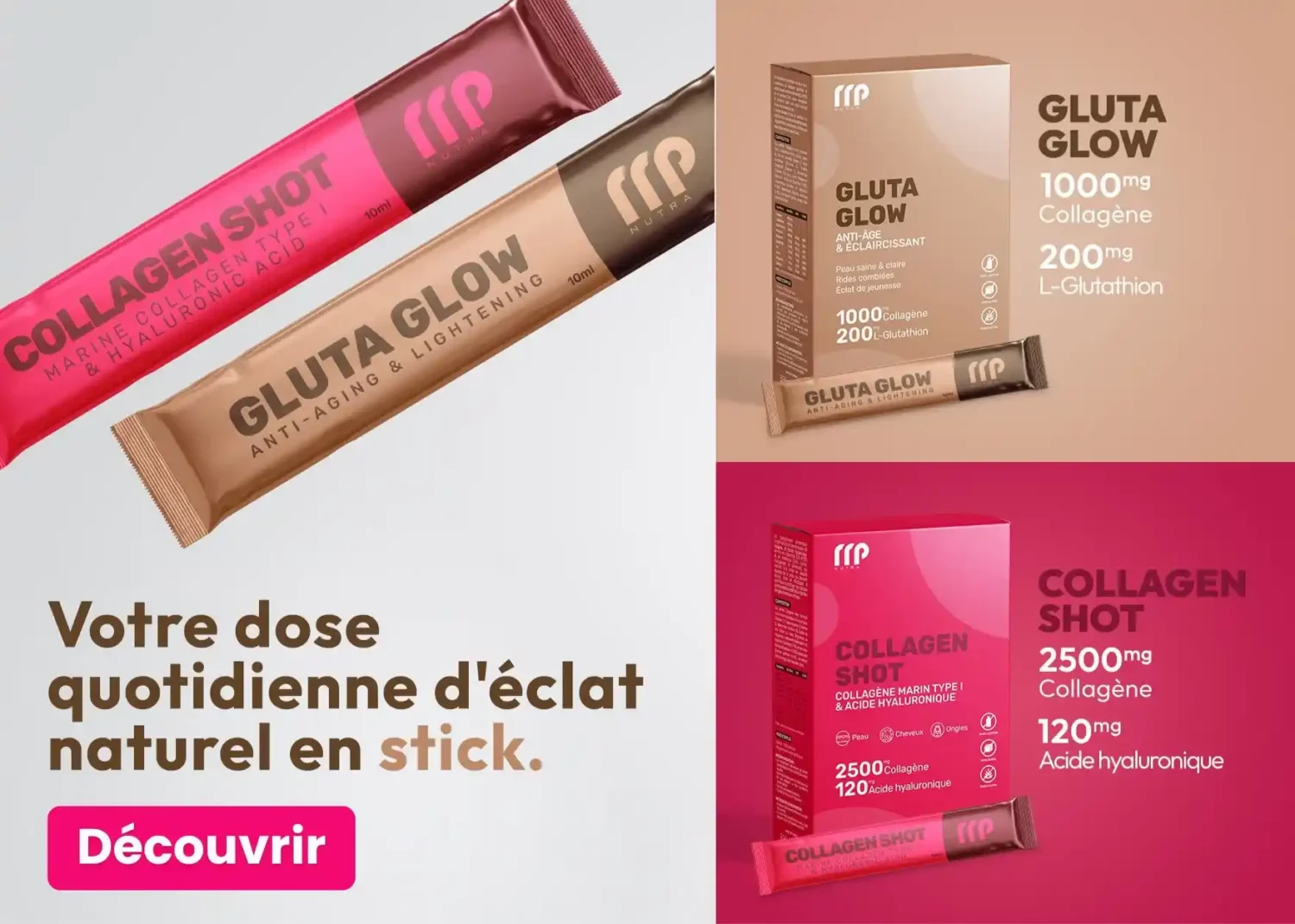 Collagen shot - gluta glow Mp niutra en tunisie aux meilleurs prix