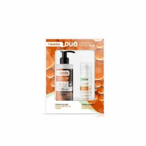 COFFRET SOLAIRE CLARENIA DUO ÉCRAN TOUCHER SEC SPF50+ ET ÉCRAN CAPILAIRE -40%