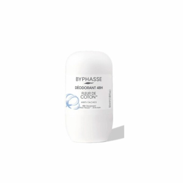 BYPHASSE DEODORANT ROLL ON ANTI TACHES FLEUR DE COTON 50ML