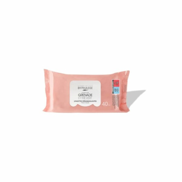 BYPHASSE LINGETTES DEMAQUILLANTES GRENADE ET THE VERT BT40