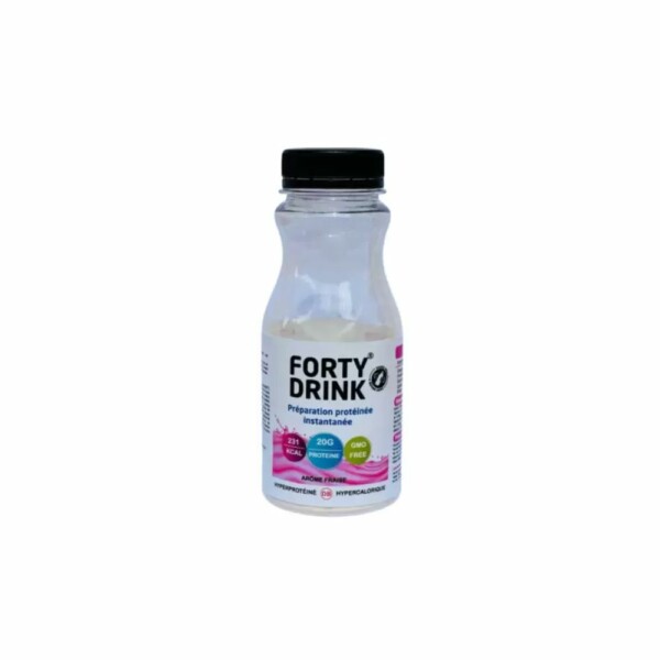Forty Drink Preparation Proteinee Instantanee Arome Fraise 49.3g (1)