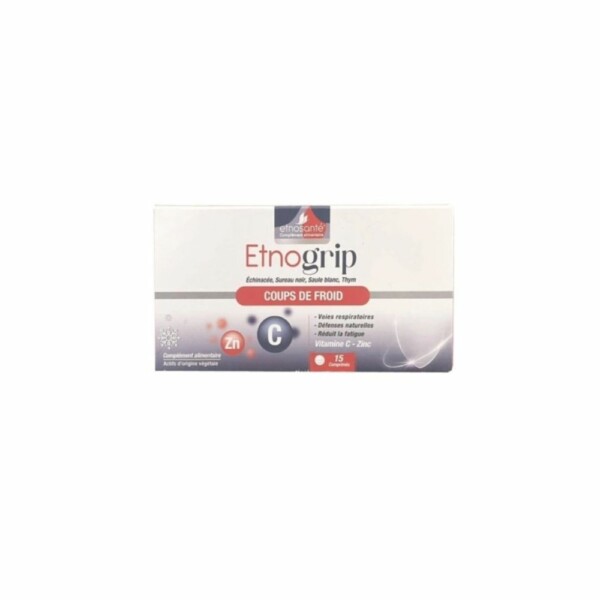ETNOGRIP VITAMINE C-ZINC COUPS DE FROID 15 GELULES