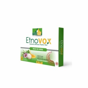 ETNOVOX MAUX DE GORGE MIEL EUCALYPTUS 16 COMPRIMES