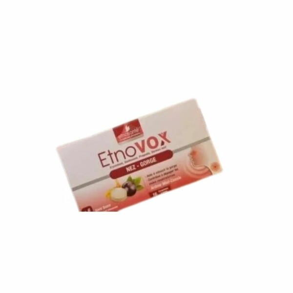 ETNOVOX MAUX DE NEZ – GORGE MIEL CASSIS 16 COMPRIMES À SUCER