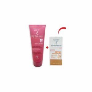 RONCEY PACK Hydraskin Gel Nettoyant + Sunshield Waterproof Peau Sèche SPF50+ Teinte 02
