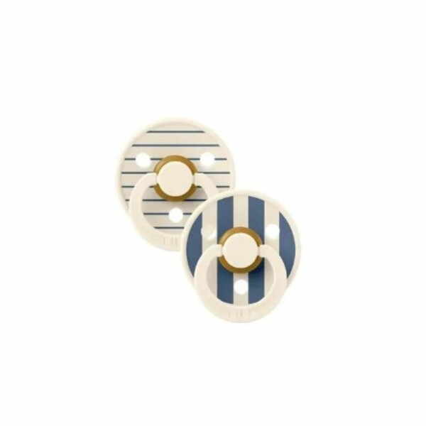 BIBS 2 SUCETTE STUDIO COLLE STEEL BLEU MIX 0-6MOIS