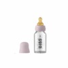 BIBS BABY GLASS BOTTLE COMPLETE SET DUSKY LILAC 110ML