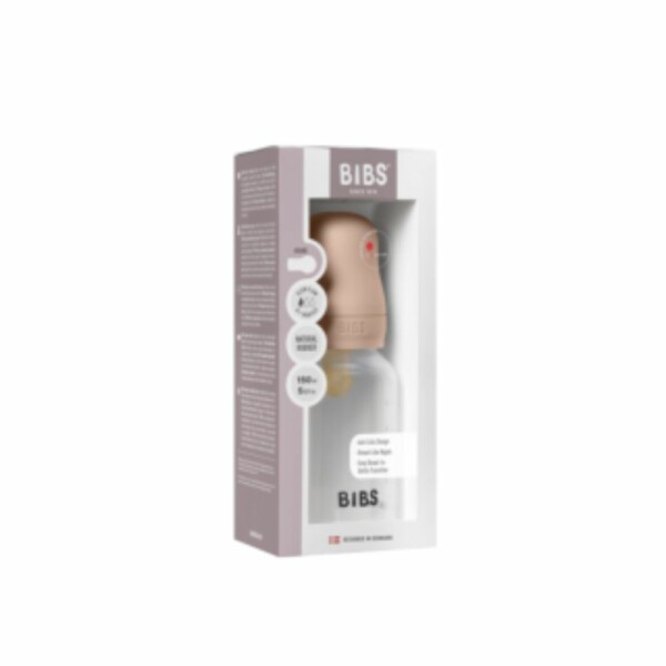 BIBS BIBERON BOTTLE LATEX SLOW FLOW BLUSH 0M+ 150ML