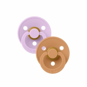 BIBS SUCETTE COLOUR NATURAL RUBBER VIOLET SKY PUMPKIN 0M+ B2