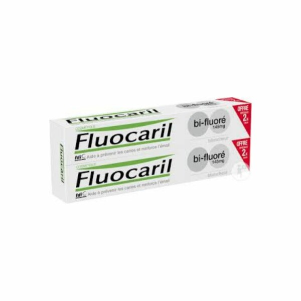 FLUOCARIL DENTIFRICE BLANCHEUR BI-FLUORE LOT DE 2 X 75 ML