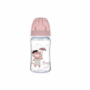 CANPOL BABIES Biberon Anti Colique Col Large 240ML – Rose – 35232