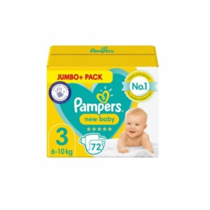 PAMPERS JUMBO 6-10 KG (S3) PACK ECO 72 PCS
