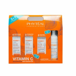PHYTEAL COFFRET VITAMINE C SERUM VISAGE+ECRAN INVISIBLE+(MOUSSE ET CREME GRATUITES)